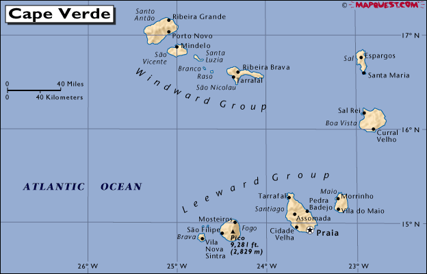 mapa - Zöld-foki Köztársaság (Republica de Cabo Verde)