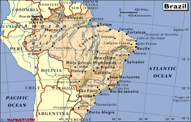 mapa - Brazil Szövetségi Köztársaség